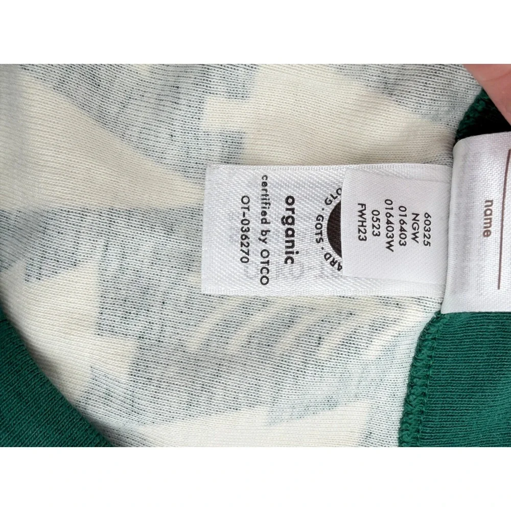 Hanna Andersson Christmas Tree Green White Organic Cotton Pajama Top M 016403W